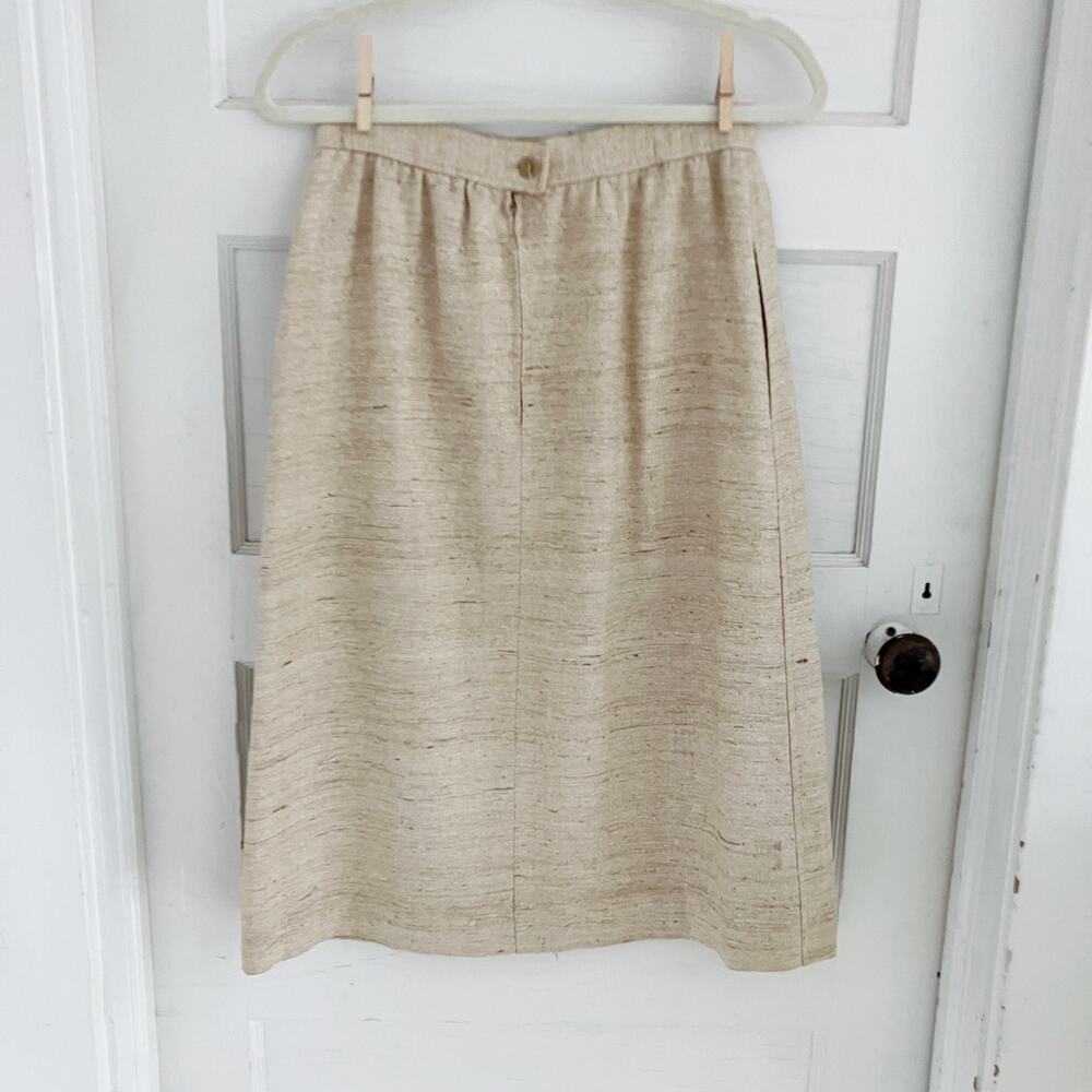 Vintage Devon Hall Cream Neutral Skirt Blazer Suit Set - Picture 12 of 16